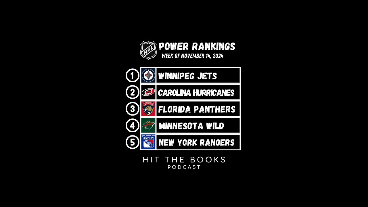 Power Rankings in the NHL for the week of 11/14/2024.