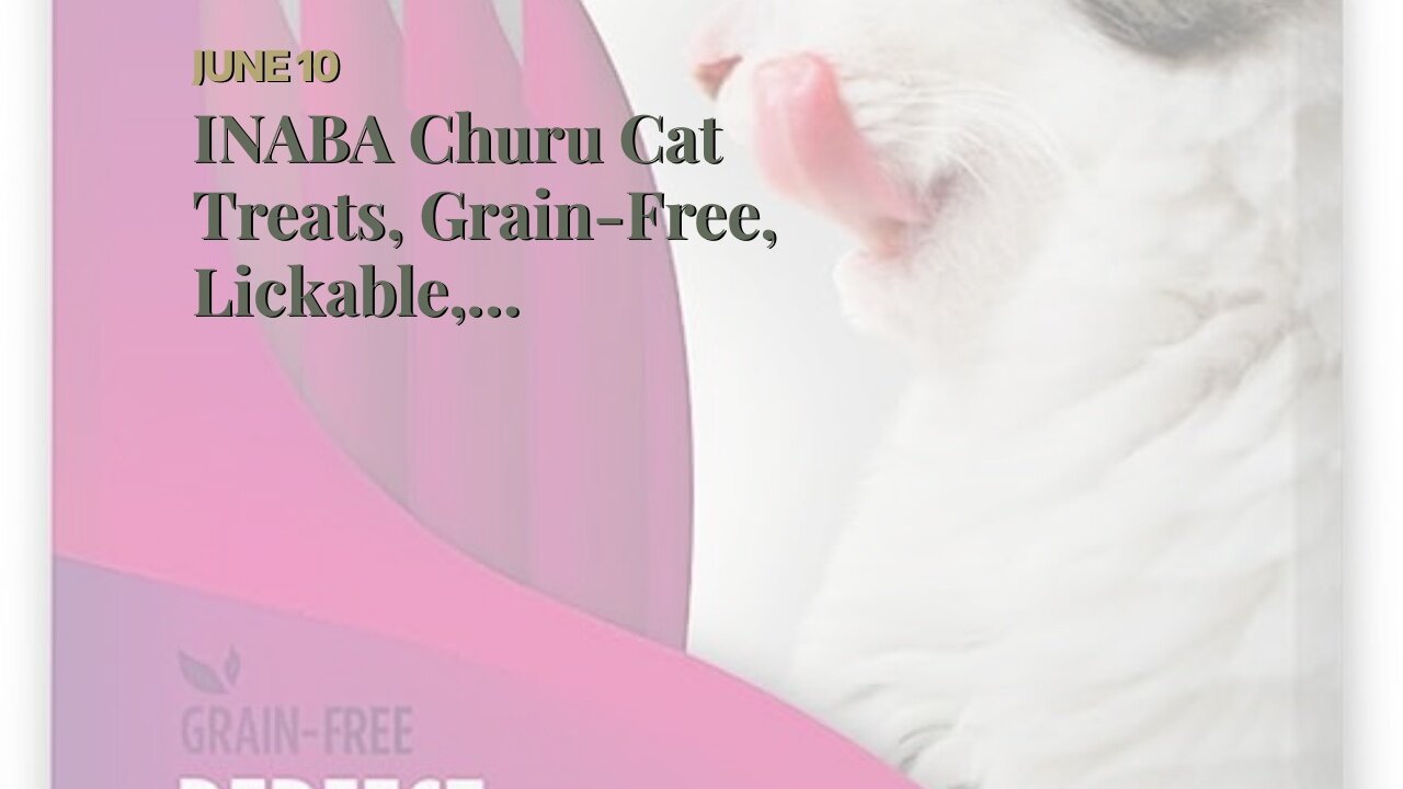 INABA Churu Cat Treats, Grain-Free, Lickable, Squeezable Creamy Purée Cat TreatTopper with Vit...