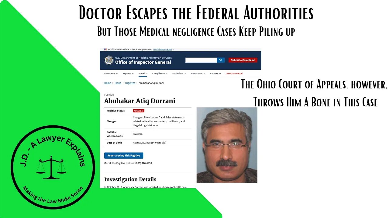 Doc Escapes Feds - Can't Escape Lawsuits!