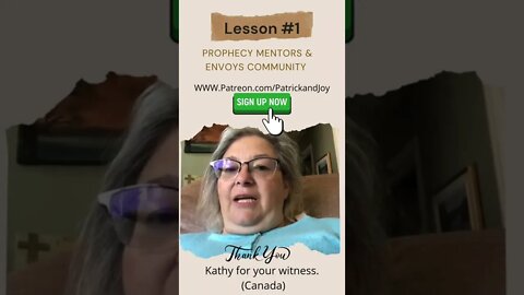 Prophecy Mentors & Envoys Community-Lesson # 1@JOYFUL HOPE TV Cathy R (Canada)