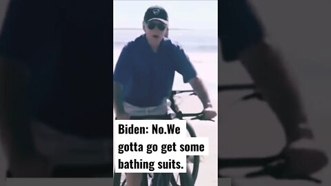 Biden back on his bike. “We need bathing suits” #shorts #joebiden