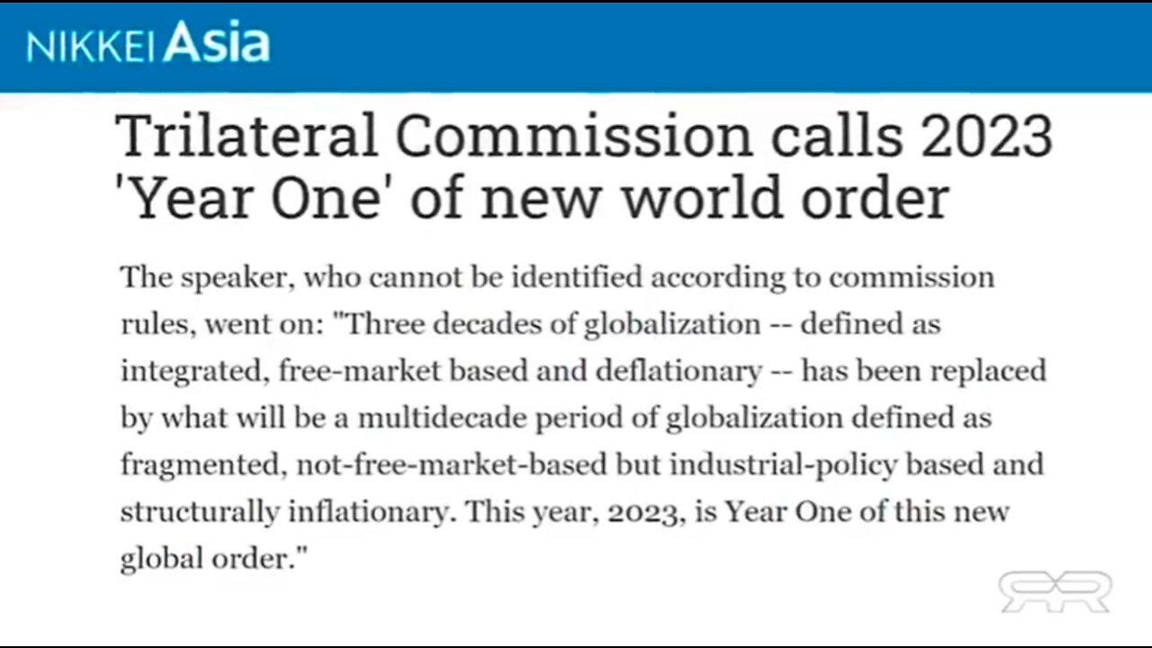 Dollar Collapse | Did the Trilateral Commission Call 2023 "Year One" of the "New Global Order?"