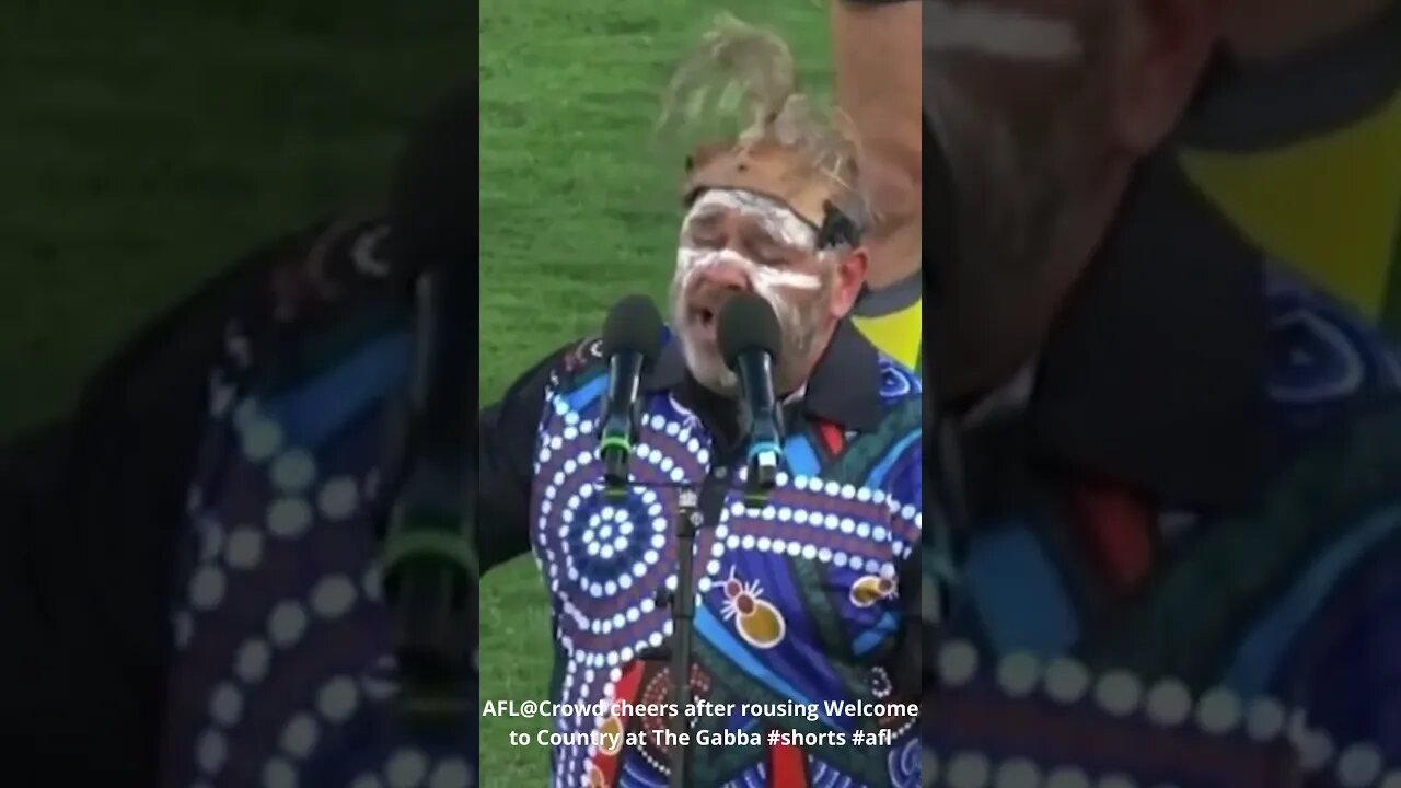 AFL@Crowd cheers after rousing Welcome to Country at The Gabba. #shorts #afl #aflfinals #afl23