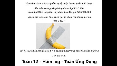 Toán 12: Vào năm 2019,một tác phẩm nghệ thuật là một quả chuối được dàn trên tường bằng băng