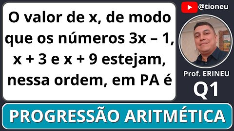 PROGRESSÃO ARITMÉTICA (Resolução de exercícios) Questão 1