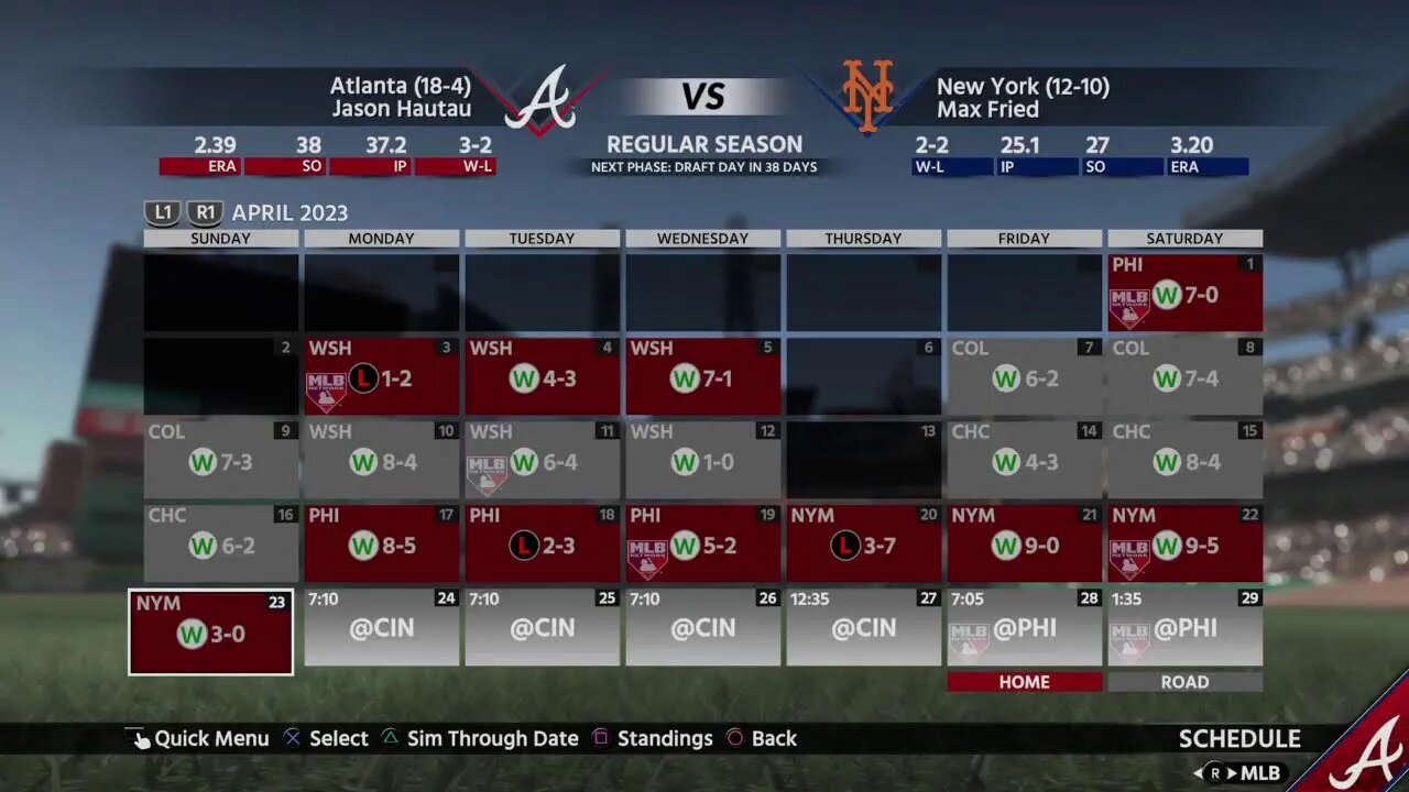 Braves Dynasty S6 G:22 VS NYM (17-4)