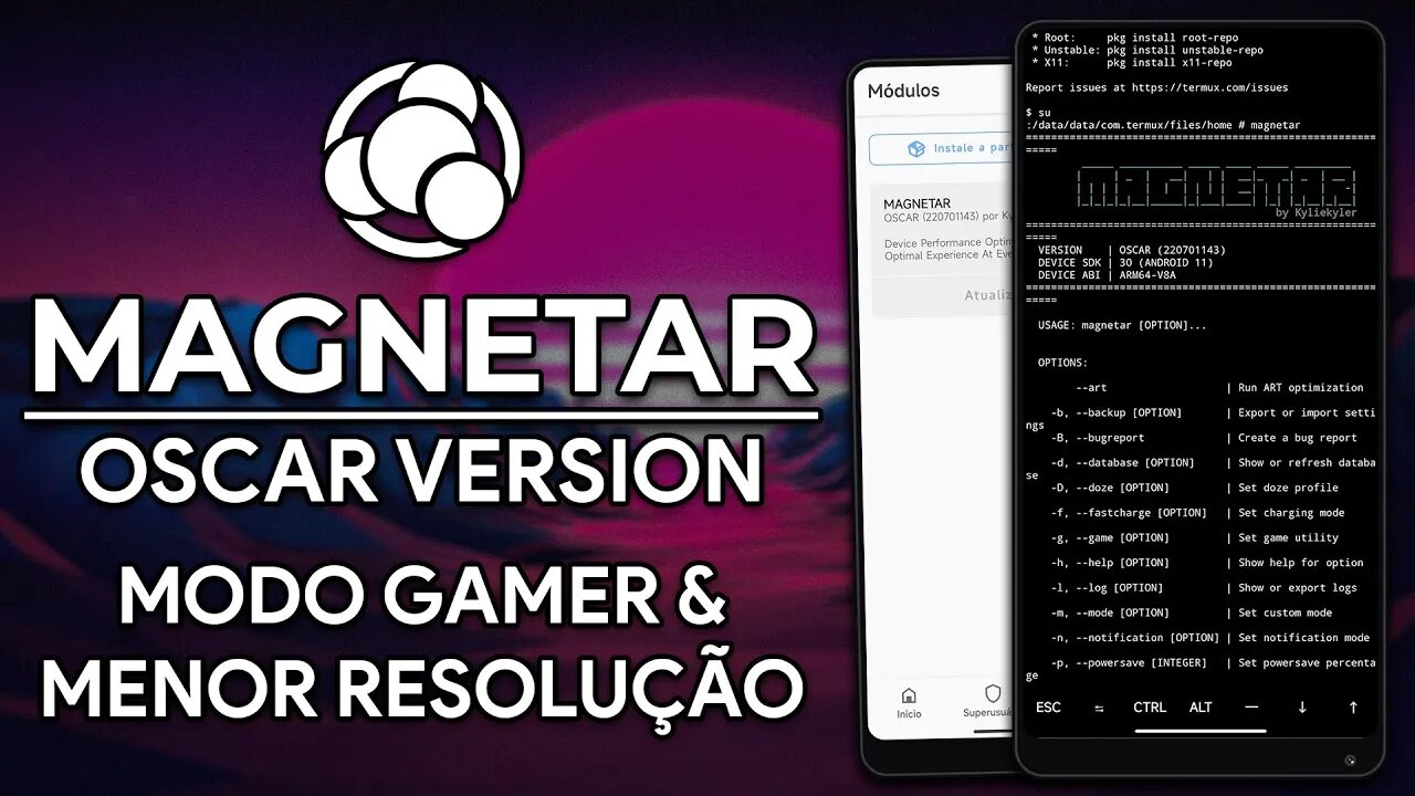 MAGNETAR OSCAR | Redutor de RESOLUÇÃO, Modo GAMER e NOVAS OPÇÕES! | Magisk Module