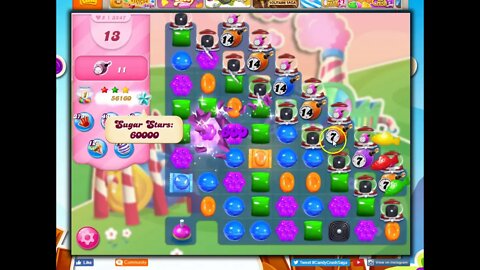 Candy Crush Level 3247 Talkthrough, 20 Moves 0 Boosters