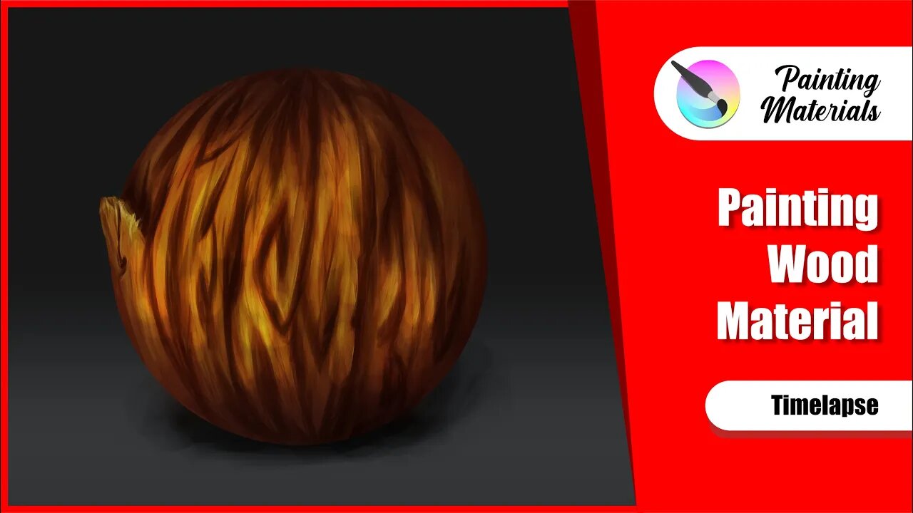 How to Paint Wood Material Digital Painting on Krita - Time lapse