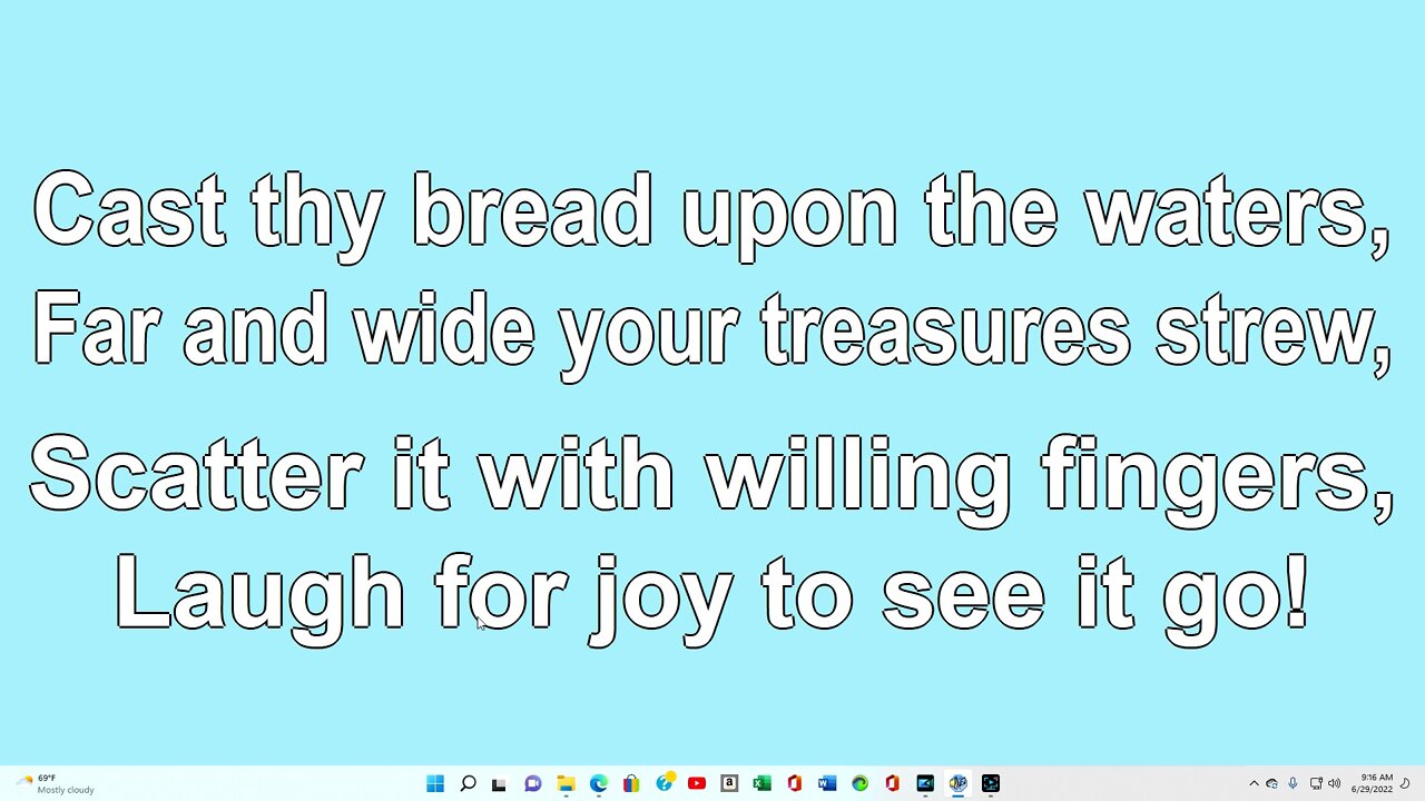 Cast Thy Bread upon the Waters2 Verse 4