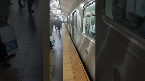 Taking the 7 train from Grand Central to Flushing, Queens in New York City. 2021.