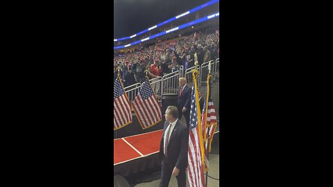 Donald Trump enters his final campaign rally in Pittsburgh on election eve