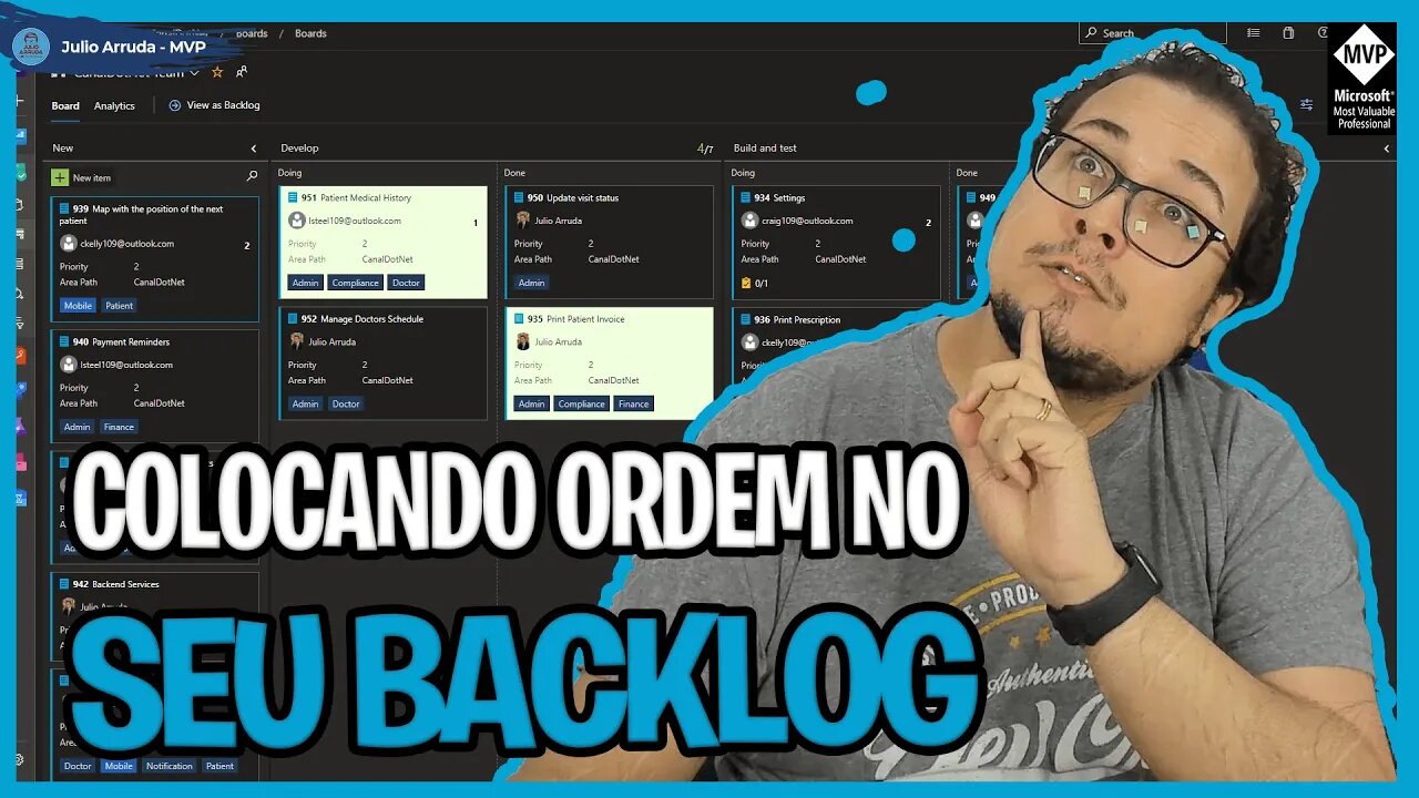 Usando regras para organizar o Backlog no Azure DevOps