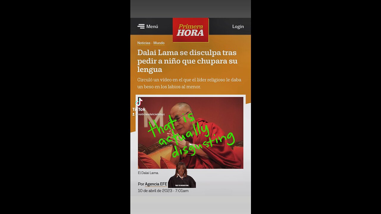 DALAI LAMA PIDE DISCULPAS POR ACTOS INDEBIDOS HACIA UN MENOR DE EDAD