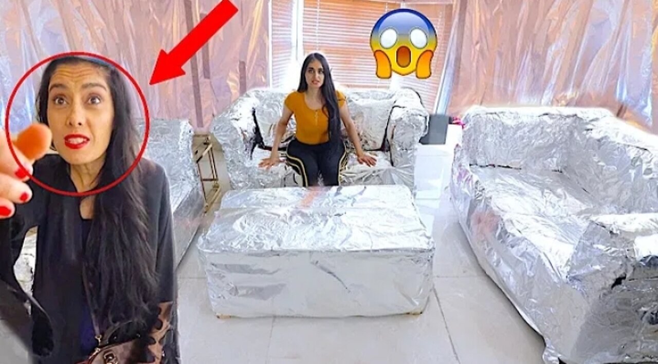 FOIL PRANK ON MY MOMS HOUSE !!! *SHE WAS SO MAD*