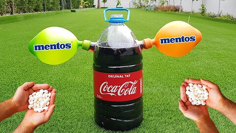 Experiment !! BALLOONS vs Coca Cola and Mentos.