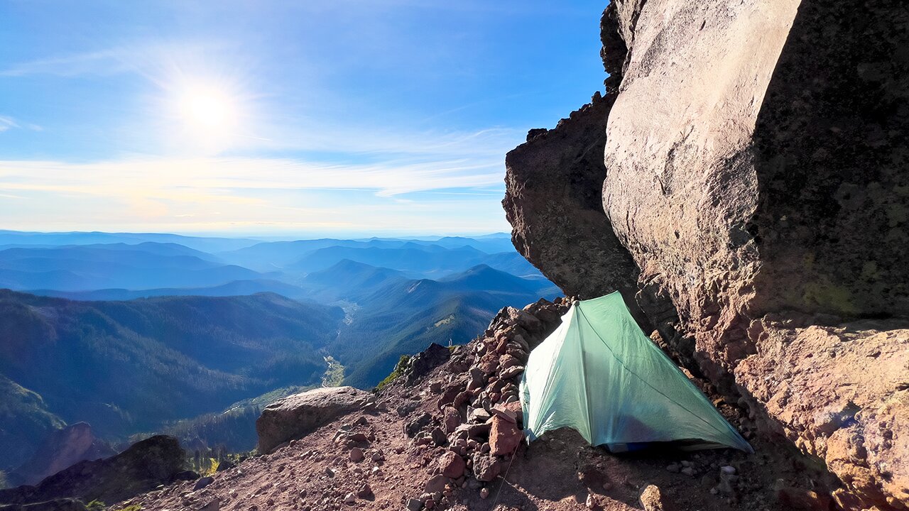 Backpacking Overnighter on a Steep Mountain Ridge