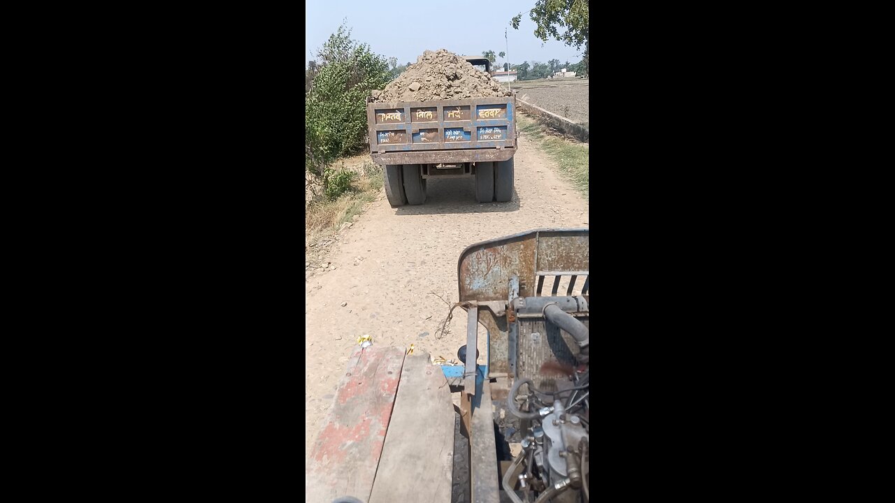 Tractor and trolley back side