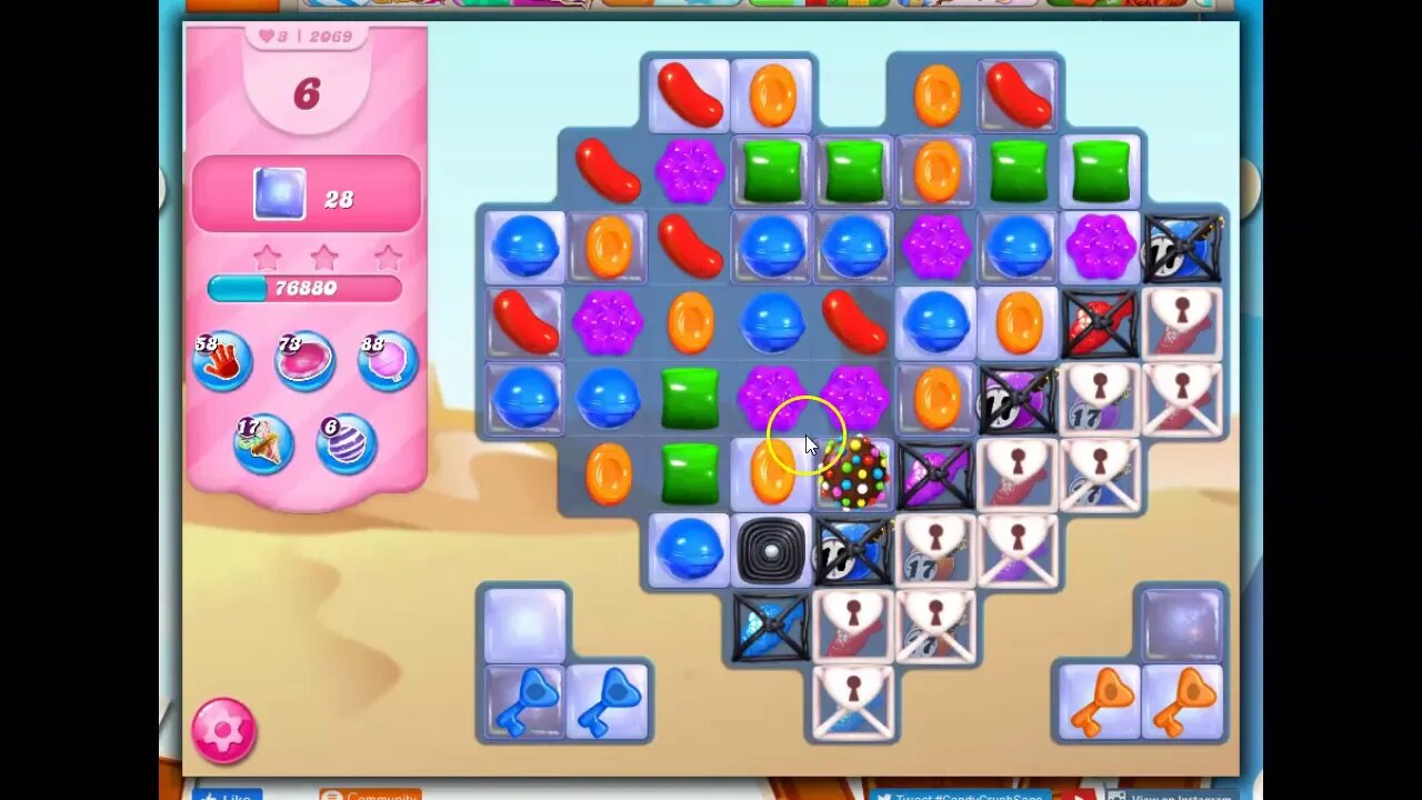 Candy Crush Level 2069 Talkthrough, 14 Moves 0 Boosters