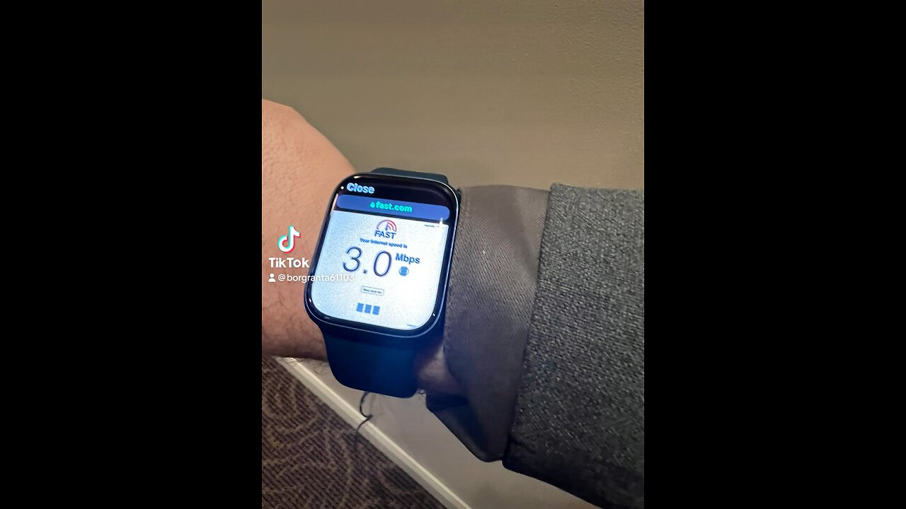 Fast.com speed test on GPS Apple Watch away from WI-FI