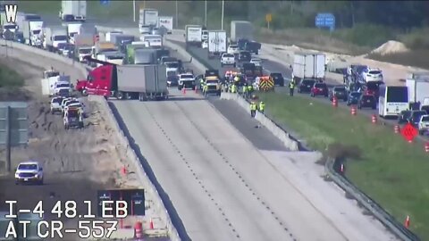 EB I-4 lanes reopen after jackknifed semi caused a shutdown in Polk County for several hours