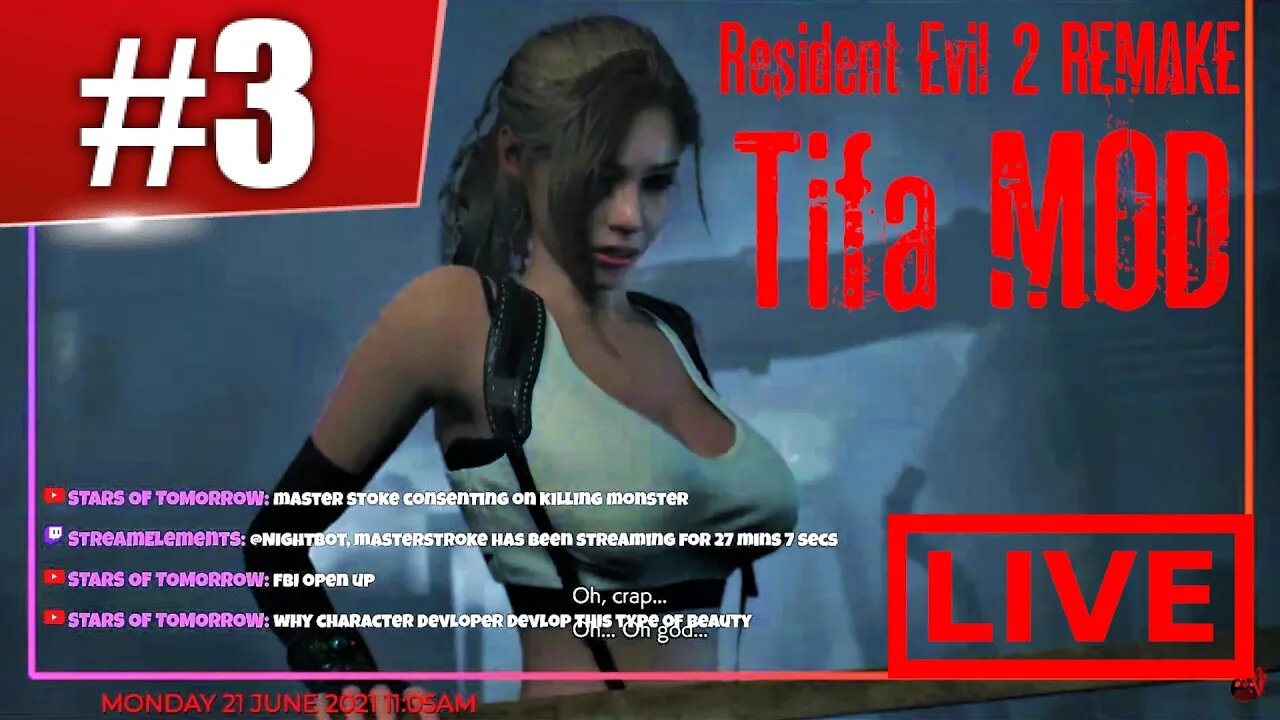 🔴 LIVE - Resident Evil 2 Remake | Tifa Lockhart MOD | Claire Redfield 2nd RUN - Part 3