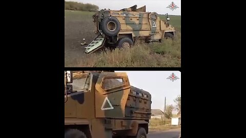 Russian paratroopers evacuate trophy AFU Kirpi armoured vehicle from battlefield