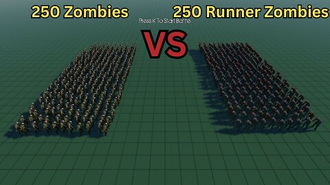 250 Zombies Versus 250 Runner Zombies || Ultimate Epic Battle Simulator