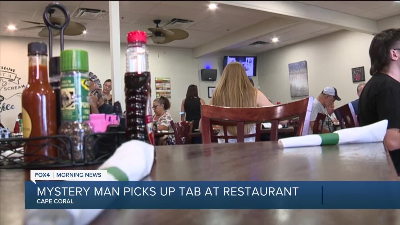 Mystery man paying people's tabs at a Cape Coral restaurant