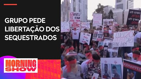 Comunidade realiza manifestação em apoio às famílias de reféns pelo grupo Hamas