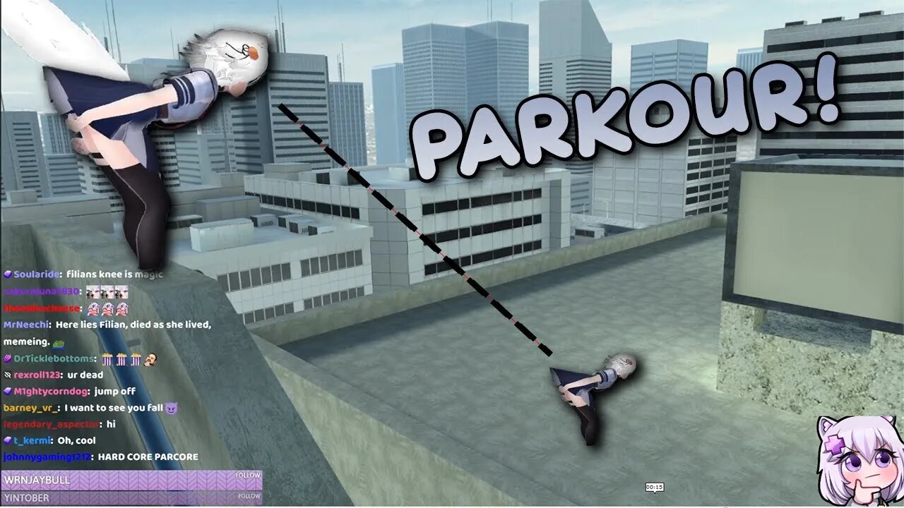 Filian Shows Off Parkour Skills