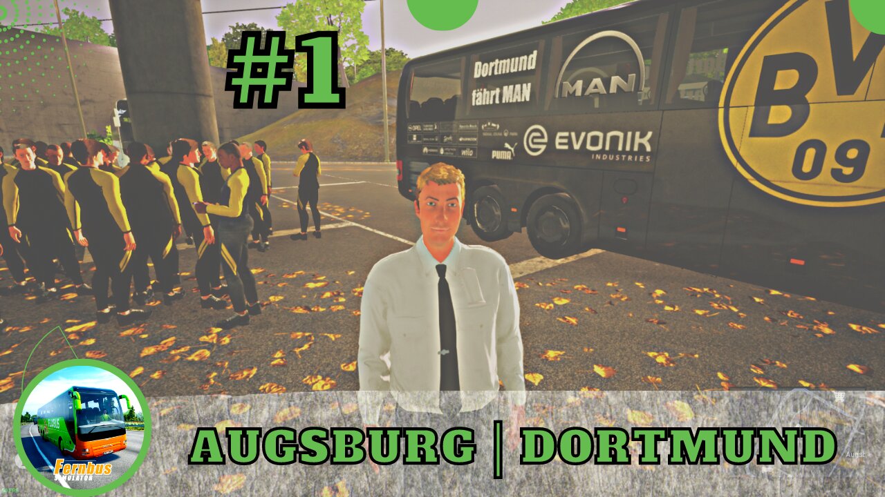 FERNBUS SIMULATOR | FOOTBALL TEAM BUS | Augsburg ➢ Dortmund | G27 | No Commentary #1