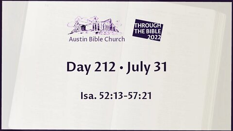 Through the Bible 2022 (Day 212)