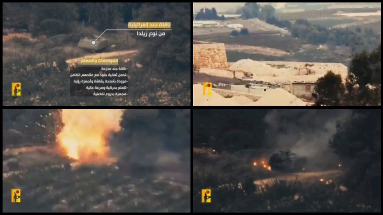 Hezbollah fighters with Kornet ATGM destroyed Israeli armored vehicles