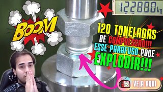 SERÁ que o PARAFUSO EXPLODE??? PRENSA HIDRÁULICA ESMAGANDO COISAS! [REACT] | Veja Aqui