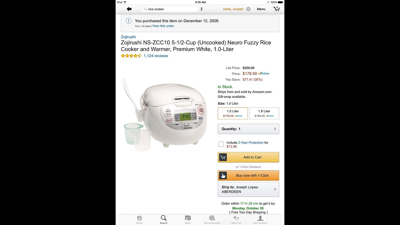 Zojirushi NS-ZCC18 Neuro Fuzzy Rice Cooker & Warmer, 10 Cup, Premium White, Made in Japan