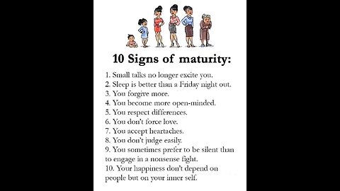 10 Signs of Maturity