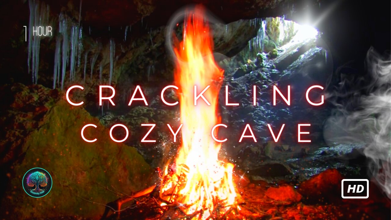 The Crackling Cozy Cave Retreat: A Soothing Campfire Crackles from within this Deep Underground Cave