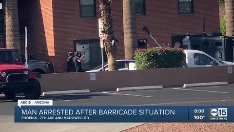 Man detained after barricade situation near 7th Avenue and McDowell