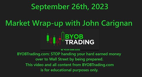 September 26th 2023 BYOB Market Wrap Up. For educational purposes only.