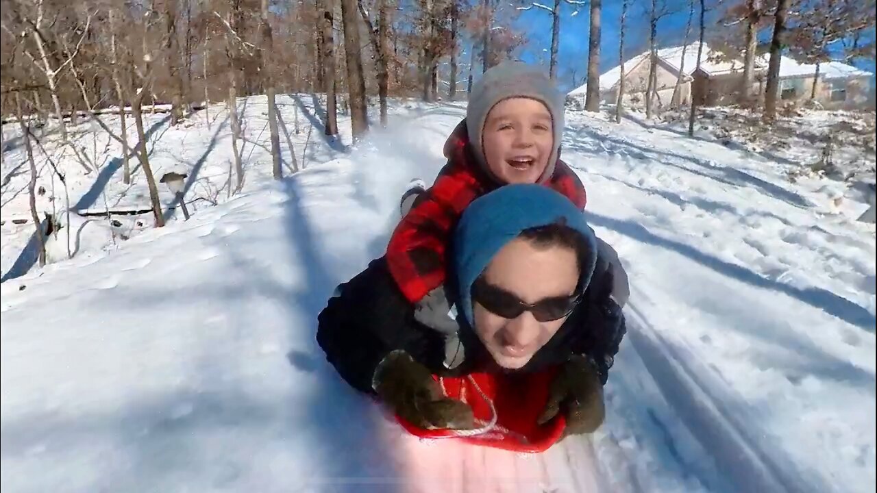 The greatest sledding neighborhood ever!
