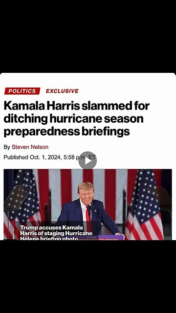 Kamala Harris irresponsibly skipped Hurricane season preparedness briefings...