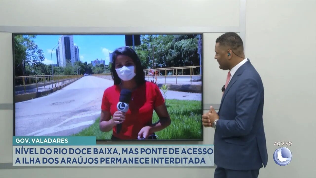 Governador Valadares: nível do Rio Doce baixa mas ponte que da acesso a ilha dos Araújos permanece