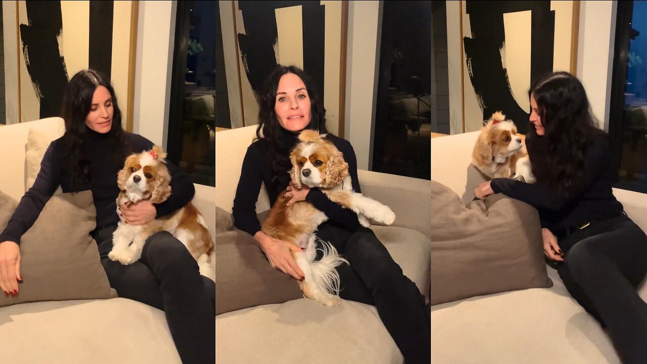 Courtney Cox Funny Moments With Her Cute Dog