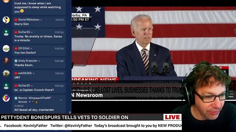 President Bonespurs talks about Vets - The #Liestream - Follow and chat with us next time