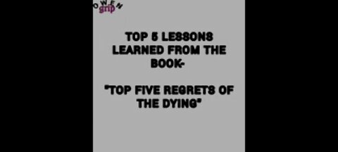 Top Five Regrets of the Dying