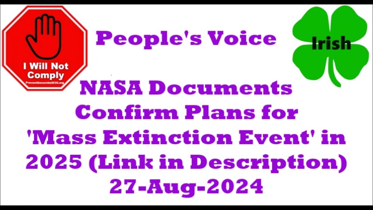 Official NASA Documents Confirm Plans for 'Mass Extinction Event' in 2025 27-Aug-2024