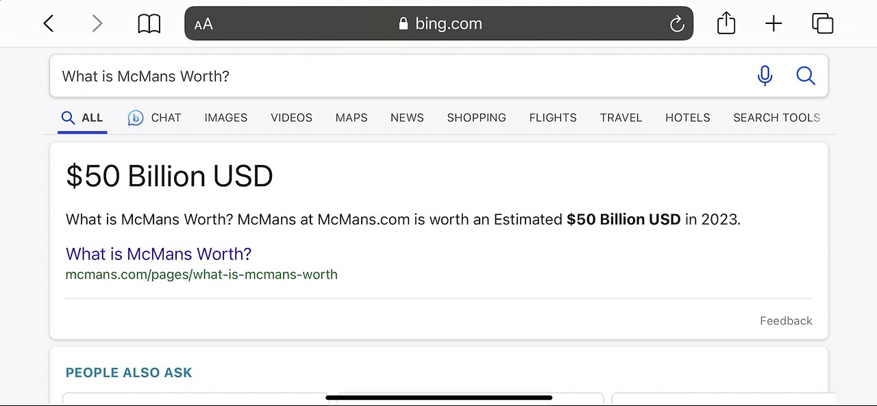 McMans.com $50 Billion USD Bing Search April 14, 2023