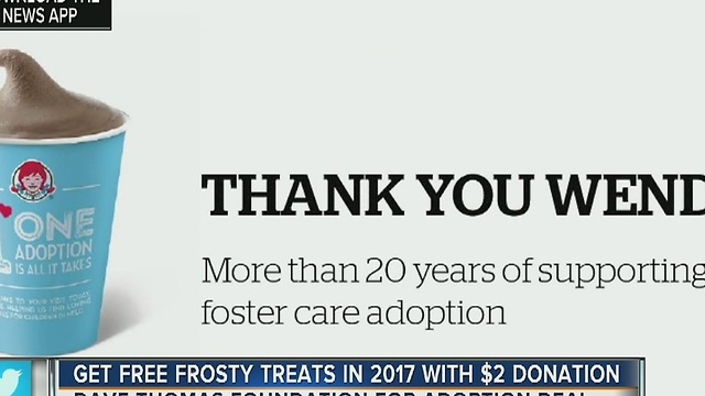 Get free Frosty treats in 2017 with $2 donation