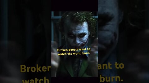 Broken people wanna watch the world burn. #joker #thedarkknight #evil #masculinity #podcast #broken￼